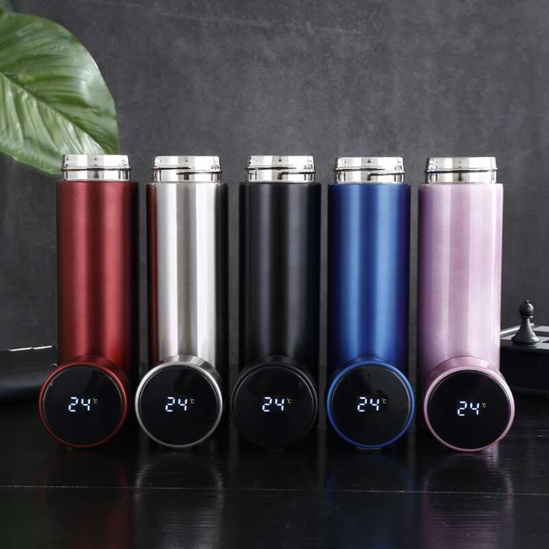 Smart thermos cup custom logo touch display temperature multi-function high-end promotions gift water cup printing