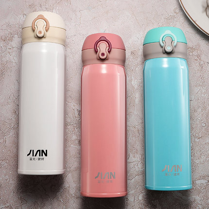 Rich Light Insulation Cups Men And Women's Couples Fashion 304 Stainless Steel Vacuum Water Cups Portable One-click of Tea Cup