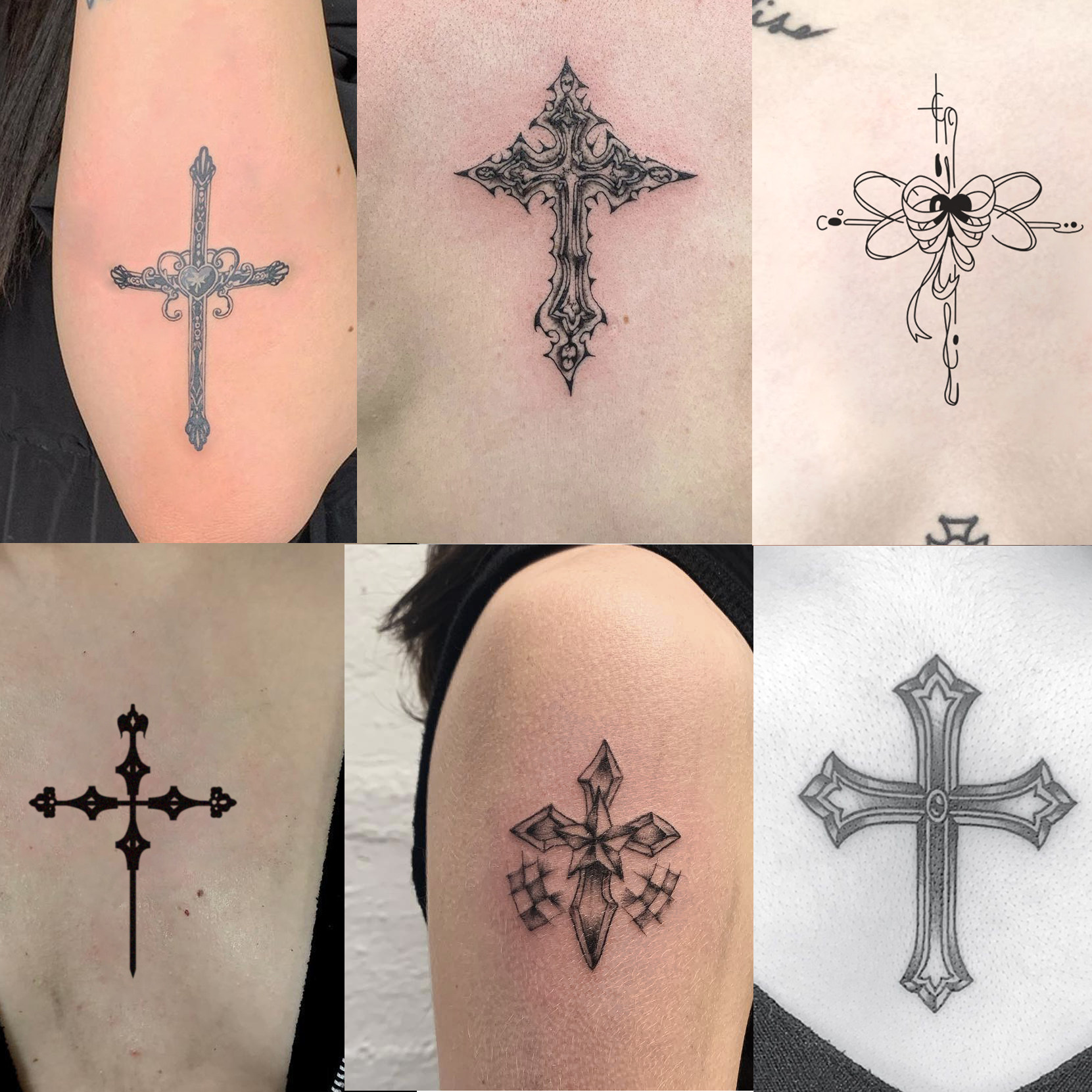 Original design of dark in wind cross tattoo with waterproof persistent tattoo stickers 7 pieces