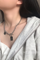 WilderNess coin sweater chain necklace men and women accessories Net red punk hip hop base high grade titanium steel