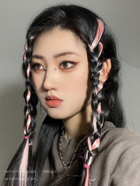 Net red hanging ear dyeing color wig piece one piece of traceless invisible highlight dyed hair high temperature silk long straight hair clip