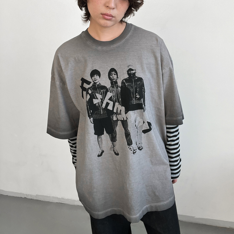 Hilo Japanese Rock Band Fishmans Screen-Printed Japanese-Style Rock Heavy Cotton Washed Vintage T-Shirt