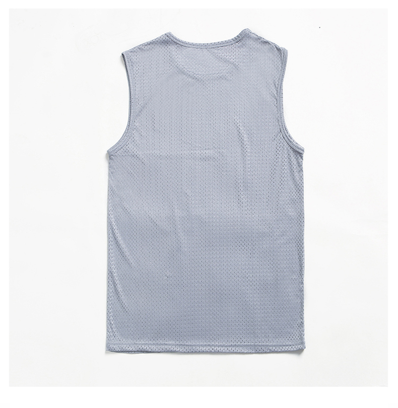 Lưới băng lụa vest nam lỏng thể thao khô nhanh không tay T-Shirt vai rộng tay áo thể dục triều thương hiệu mồ hôi vest mùa hè ăn mặc