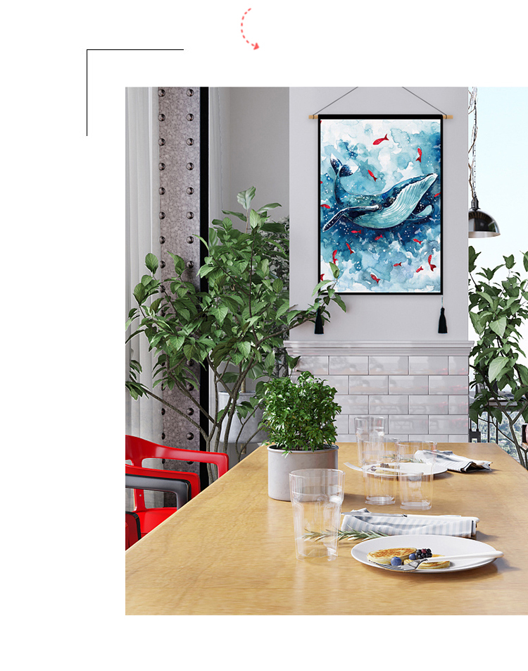 Bắc âu ins bức tranh động vật vải cotton và vải lanh tấm thảm phòng ngủ đầu giường tường vải băng chăn mét hộp bìa sơn thảm treo tường 2m