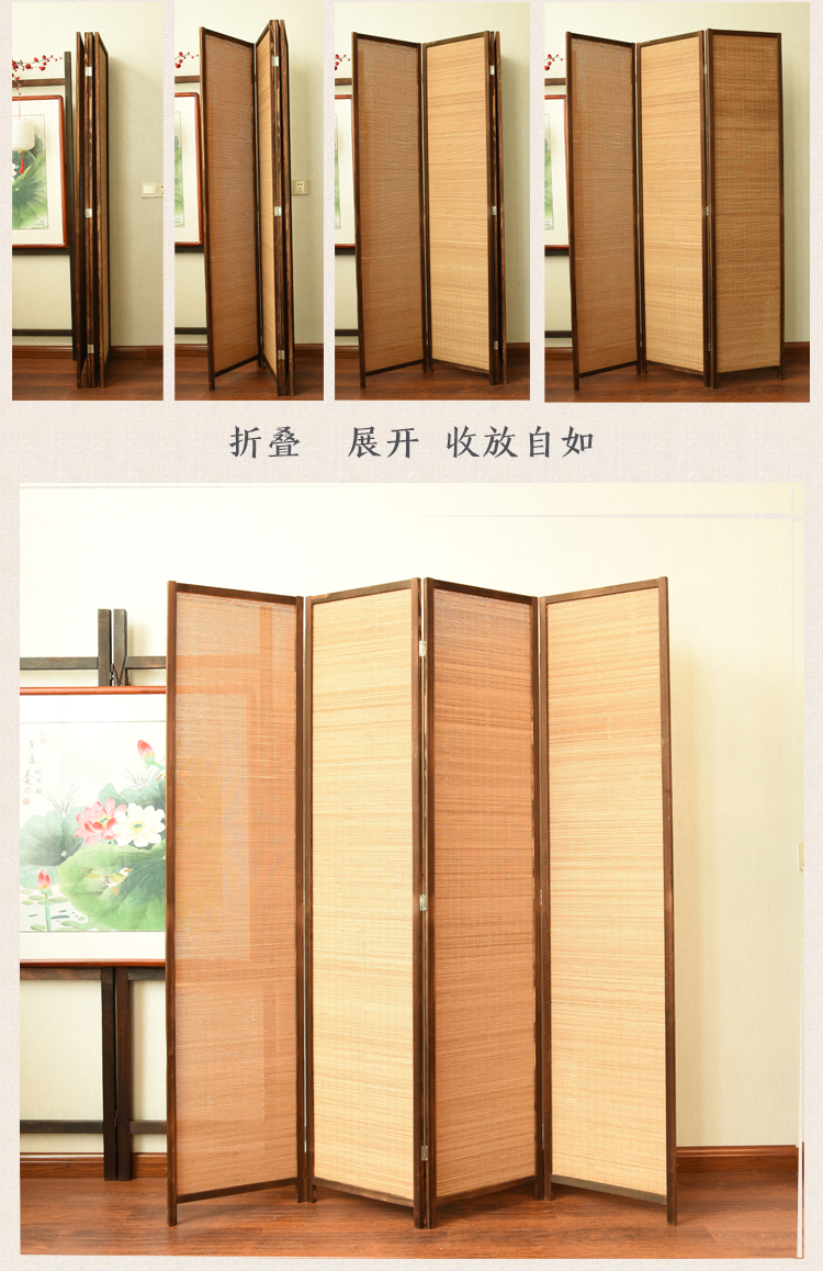 Màn hình phân vùng màn hình cũ dân gian màn hình retro Trung Quốc màn hình gấp phòng khách vách ngăn tre rắn màn hình tre - Màn hình / Cửa sổ khung cửa sổ tròn