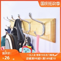 No trace door rear adhesive hook strong glue one row of wall Wall wall hanging strong stick hook free hole load-bearing long clothes hook