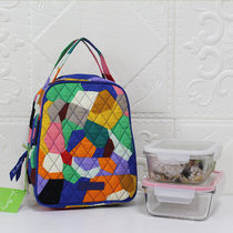 VB lunch box bag portable work with rice bag pastoral style lunch bag large capacity insulation bag lunch bag hand carrying simple