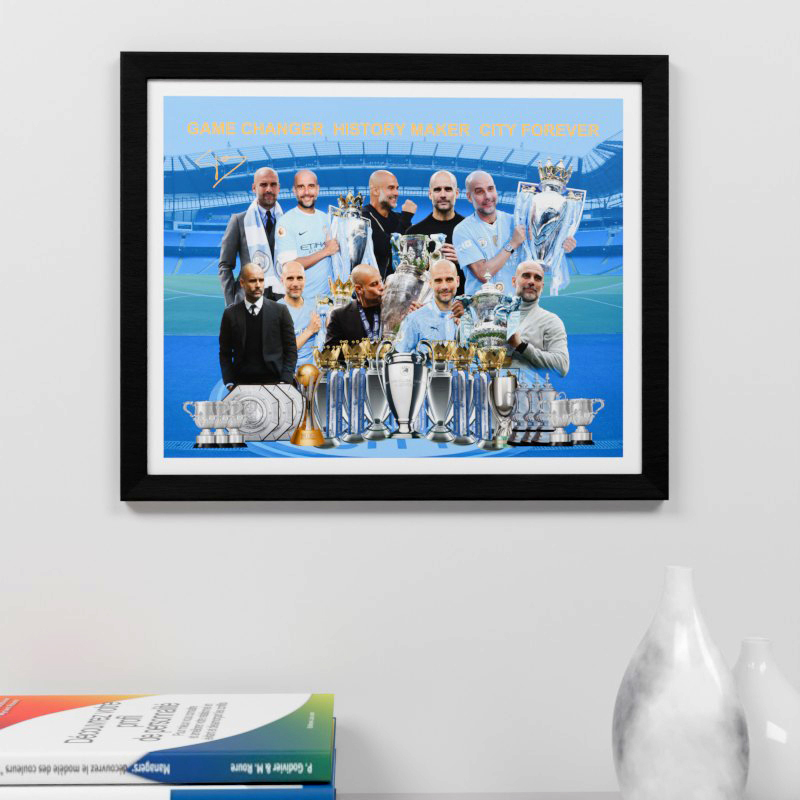 Manchester City Guardiola's Career Wooden Decorative Photo Frame Photo Wall Table Display Hanging Frame Ornament Bar Wall Art Manchester City Guardiola's Career Wooden Decorative Photo Frame Photo Wall Table Display Hanging Frame Ornament Bar Wall Art
