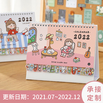 Creative 2022 calendar cute small desk calendar desktop ornaments office notes monthly calendar diy plan can be customized