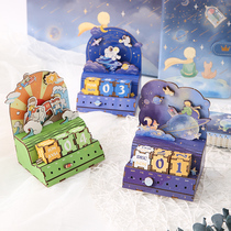 Creative wooden calendar handmade diy puzzle material bag cute desktop bedroom ornaments boys and girls small gifts