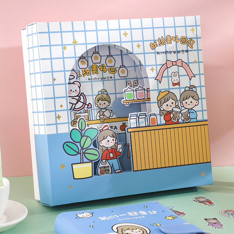 Cute Graduation Commemorative Album Suits of Inwind Box Cased Elementary School Students Sixth Grade Female Graduation Leave Message Memorial Album BEN MAN