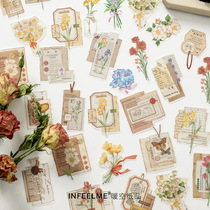 junk journal flower series and paper sticker bag ins Wind clear novice account basic decoration material