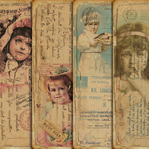 junk journal retro hand account sticker large size vintage Base Background Paper Palace doll