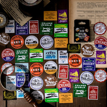 junk journal boxed stickers grocery club ins style retro English logo Hand Book stickers