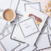 White horse Good product warehouse wind hand book Salt series retro border memo message hand account collage base material paper