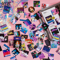 junk journal Retro vintage Boxed Sticker Do Old Personality Anime Character Handbook Decoration Material