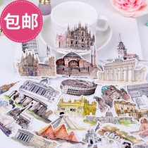 Handbook sticker homemade hand account diary album mobile phone diy paste around the world travel countries architectural landscape