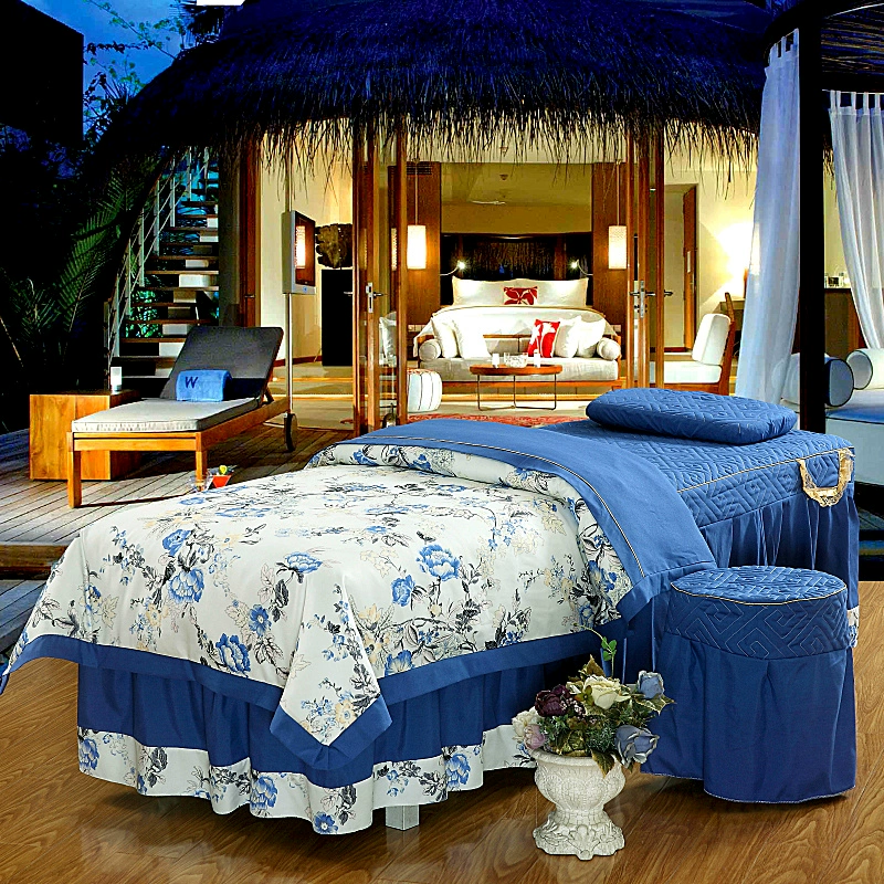 Ren Beauty khăn trải giường denim bedspread giường bìa có thể được tùy chỉnh massage dầu gội đầu massage bedspread màu đơn giản - Trang bị tấm