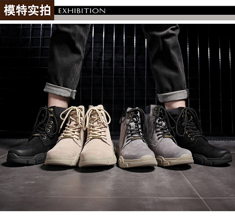 Winter Martin giày nam cao đế xuồng hoang dã cộng với nhung quân đội tuyết Anh retro trong dụng cụ khởi động giầy lười nam hàng hiệu