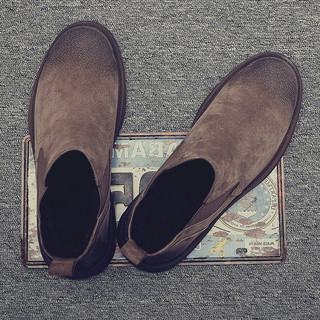 Winter Martin Boots Men's High-Top Shoes British Style Chelsea Boots Breathable Mid-Top Short Boots Trendy Genuine Leather Work Boots