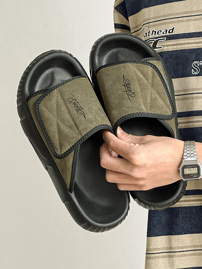 Men's Slippers for Outdoor Wear 2025 Summer New Style Outdoor Trendy Casual Beach Genuine Leather Soft Sole Non-Slip Sports Sandals