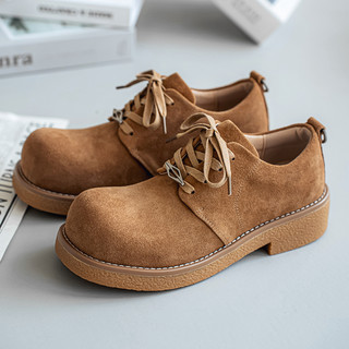 Men's Leather Shoes 2025 Winter New Casual Soft-Soled Cowhide Big-Toe Mickey Shoes Genuine Leather Breathable Couple Derby Shoes