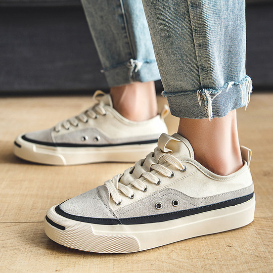 Canvas Shoes for Men, Summer Breathable Trendy Versatile Soft-Soled Retro Casual Shoes, Japanese Style Anti-Odor New Low-Top Sneakers
