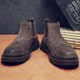 Chelsea Boots for Men, High-Top, Winter Breathable Mid-Top British Style Short Boots, Trendy Genuine Leather Korean Style Work Boots, Martin Boots