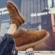Martin Boots for Men, Winter Breathable British Style High-Top Shoes, Genuine Leather Retro Mid-Top Short Boots, New Casual Work Boots