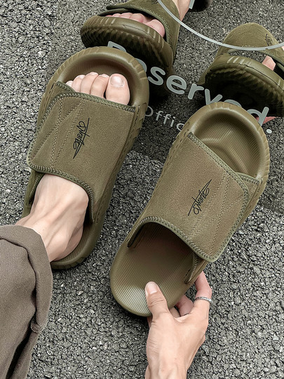 Men's Slippers for Outdoor Wear 2025 Summer New Style Wear-Resistant Trendy Outdoor Beach Casual Genuine Leather Soft-Soled High-End Sandals