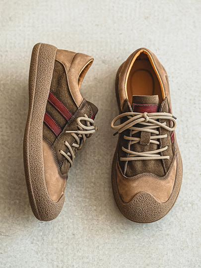 First-Layer Cowhide Men's Shoes 2025 Winter New German Training Shoes Korean Style Trendy Versatile Genuine Leather Breathable Soft-Soled Casual Sneakers