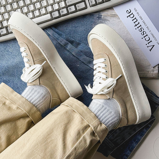 Canvas Shoes for Men 2025 New Summer Breathable Thick-Soled Trendy Casual Shoes Low-Top Soft-Soled Versatile Sports Sneakers