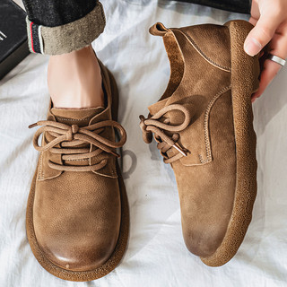 First-Layer Cowhide Men's Shoes, Winter Breathable Casual Leather Shoes, Men's 2025 New Style Sports Genuine Leather Soft-Soled Large-Toe Shoes