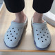 Croc Shoes Men's 2024 New Summer Outer Slippers Women's Non-Slip Thick-Soled Beach Shoes Soft-Soled Couple's Toe-Cap Sandals