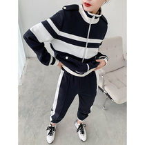 CHICJULY Gge Beads Cotton Spring New Frontier Cotton Comfort Long Pants Sports Casual Suit Womens Clothing Two Sets