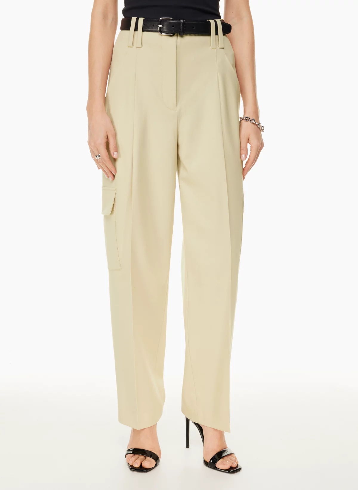 (SwKzii) Silk microcarpose Italy wool high waist casual pants six pockets artificial pants women-Taobao