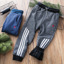 Childrens velvet sports pants Autumn and winter boys warm pants New baby winter pants medium and large childrens pants
