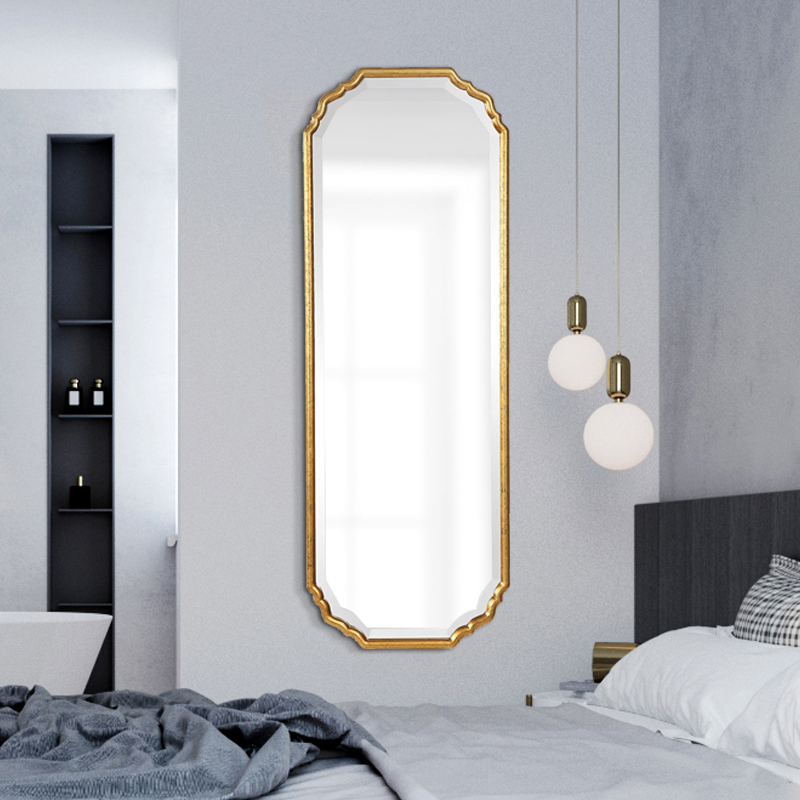 American Full-body Mirror Light Lavish Retro Clothing Shop Full-body Mirror Home Wall-mounted Full-body Mirror Custom Set Floor Mirror