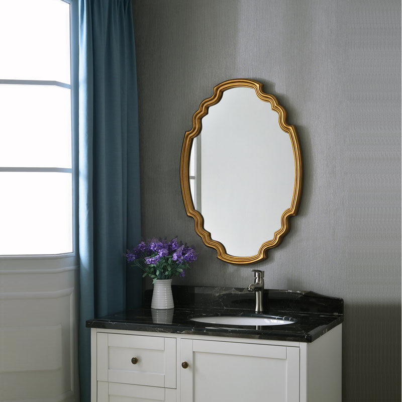 Eurostyle Genguan Wall Wall-mounted Retro Decorative Mirror Makeup Room Hanging Wall Style Bathroom Creative High-definition Makeup Mirror Sticker Wall