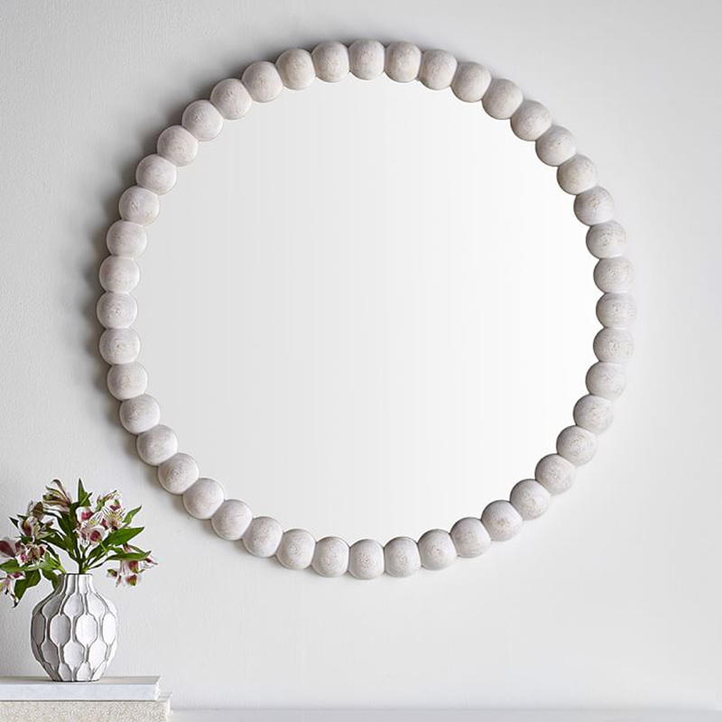 Gold round American wall-mounted porch dining side wall decoration mirror bathroom bathroom wall hanging wash makeup mirror