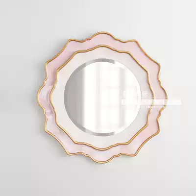 Round mirror American bathroom porch decorative mirror background Wall Wall Mirror home accessories European simple M109