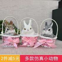 Basket simulation cat simulation dog simulation rabbit basket kitten puppy puppy rabbit simulation animal model Doll Doll