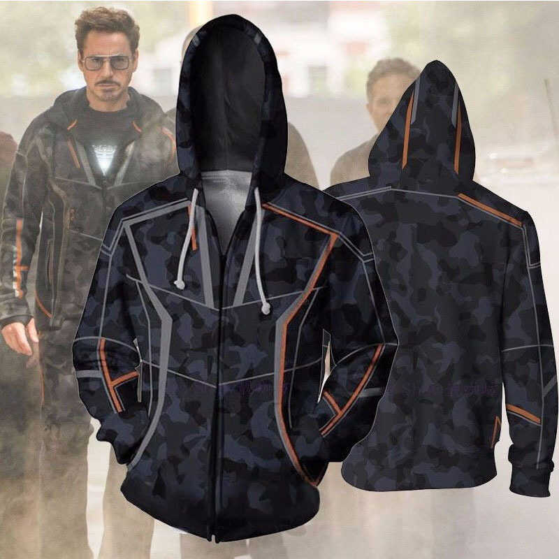 Superhero Marvel Avengers 4 Iron Man Cosplay Same Style Hoodie Men's Pullover Sweatshirt Jacket
