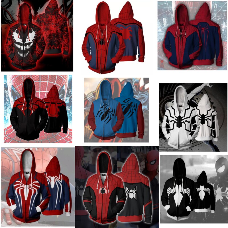 Marvel Superhero Avengers Spider-Man Cosplay Style Casual Hooded Sweatshirt 3D Printed Jacket