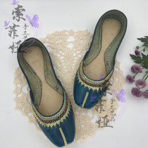 Pakistan handmade refined handmade shoes solid color leather shoes candy color small shoes India and Pakistan National style small shoes