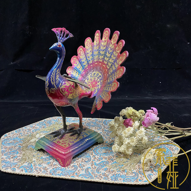 Pakistan Crafts Gift Hem Accessories Handmade Engraving Peacock Open Screen Peacock Gift 12 Inch Peacock Open Screen Home Decoration Pint