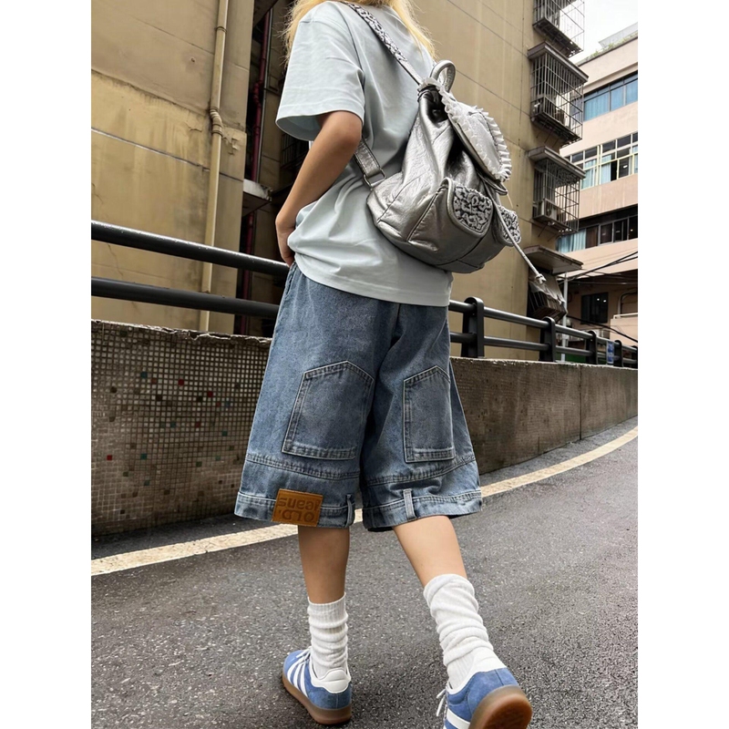 Unlg You'Re Wearing Your Pants Inside Out American Style Inverted Cropped Denim Shorts Men's Summer Thin Design Jorts Shorts Unlg You'Re Wearing Your Pants Inside Out American Style Inverted Cropped Denim Shorts Men's Summer Thin Design Jorts Shorts