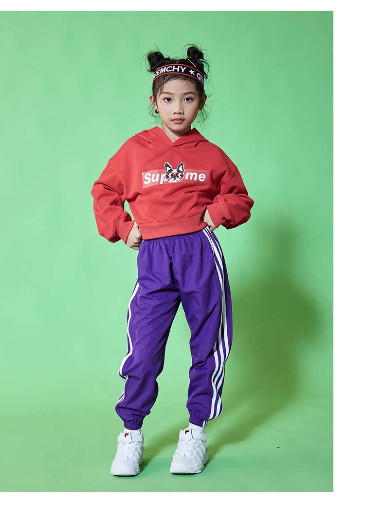 Cô gái biểu diễn trang phục hip hop đường phố biểu diễn điệu nhảy jazz mùa đông nhảy hiện đại quần áo cho bé gái