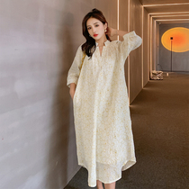 Korean Version Loose Temperament Fairy 2022 Spring Summer New Leisure Two sets Sleeves Gestational Woman Dress dress with dress Long dress