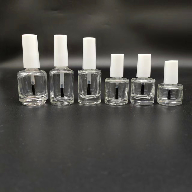 Nail Polish Bottle Transparent Glass Nail Polish Bottle with White Cap, Special for Nail Art Tools, Refill Repair Liquid Bottle Sample